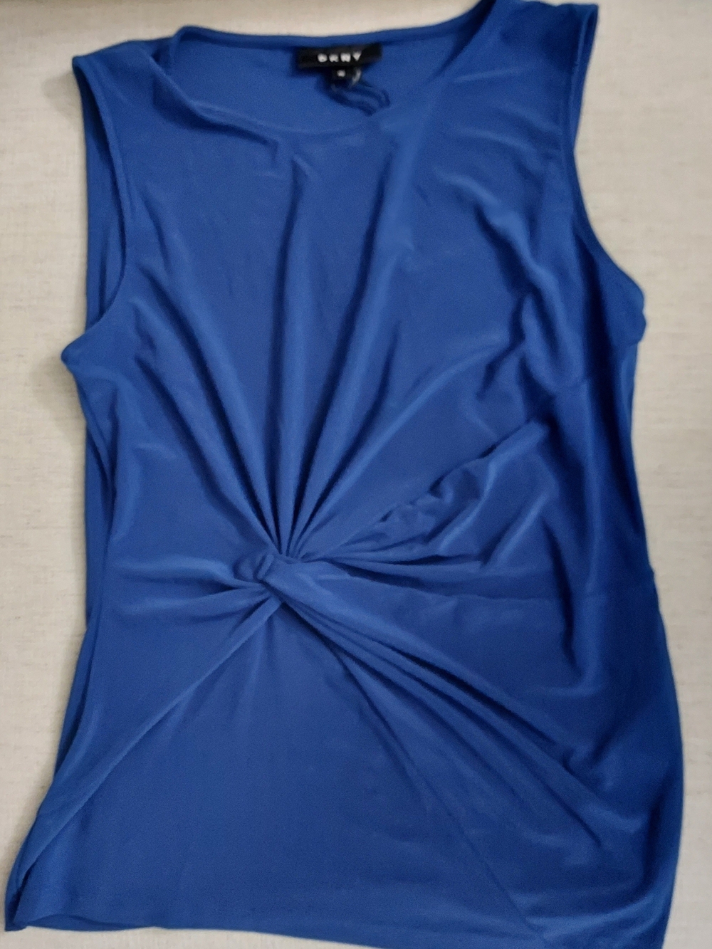 DKNY Blue Twist-Front Sleeveless Tank Top. Size PM. T-610